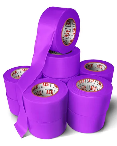 Miniatura 6 de ACE Supply Cinta de señalización de colores surtidos, paquete de 12 – Cinta de levantamiento no adhesiva – 1.5 pulgadas de ancho, 150 pies de largo
