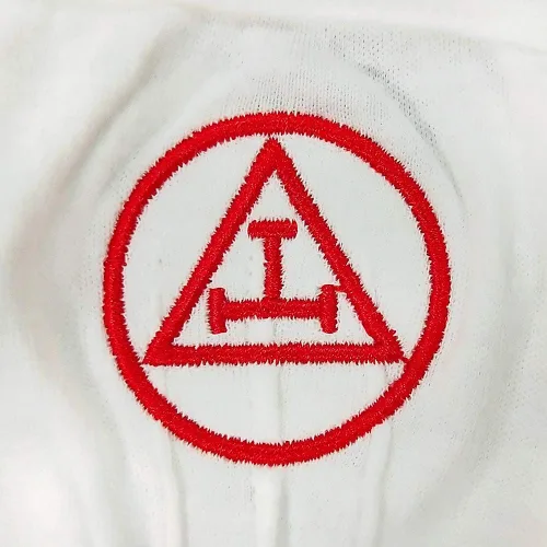 Miniatura 3 de Guantes de algodón masónicos bordados con arco real masones, Blanco