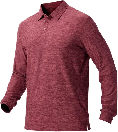 Miniatura 48 de NAVISKIN Camisas polo de manga larga para hombre, camisas de golf con cuello UPF 50 SPF para hombre, secado rápido, absorbe la humedad