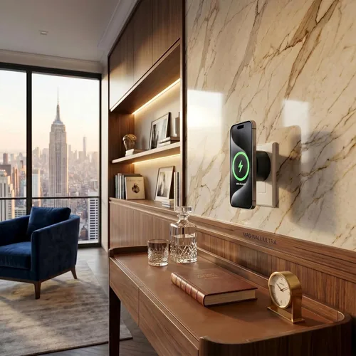Miniatura 11 de Qi2 - Cargador inalámbrico de salida de pared, cargador magnético de teléfono compatible con MagSafe de 15 W con puerto USB-C, diseño inalámbrico