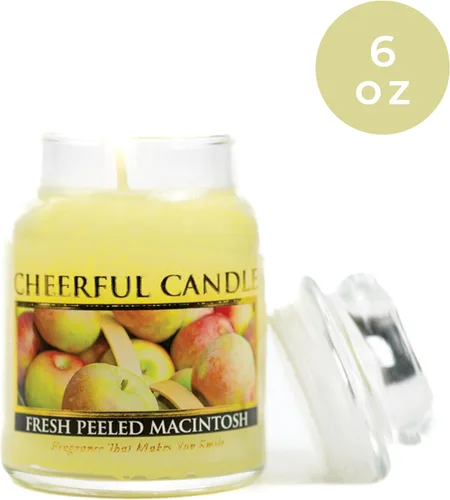 Miniatura 2 de A Cheerful Giver - Vela en tarro de vidrio perfumada de Macintosh recién pelado (6 onzas) con tapa y fragancia fiel a la vida, fabricada en Estados