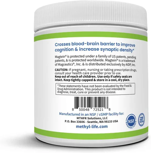 Miniatura 3 de Methyl-Life MAGTEIN® L-THREONATE Brain Magnesio Polvo – 4.23 oz – 60 porciones