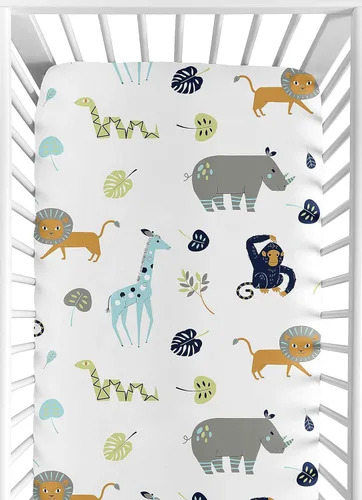 Miniatura 9 de Sweet Jojo Designs Sábanas ajustables para cuna de bebé (perezoso jungla) para niños o niñas, guardería infantil, habitación de niños pequeños