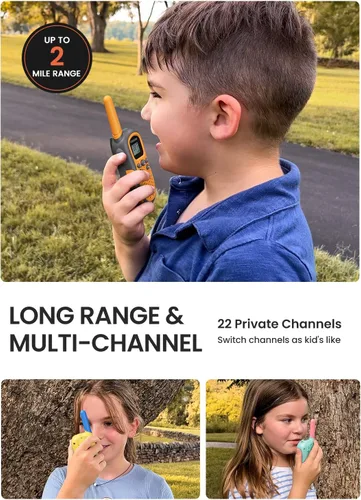 Miniatura 3 de FOREDOM Walkie Talkies recargables para niños, Walkie Talkies de largo alcance para niños de 3 a 12 años, para niños y niñas, juguetes de cumpleaños