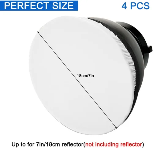 Miniatura 2 de findTop Paquete de 4 calcetines difusores de luz, cubierta elástica universal para lámpara de anillo de luz y fotografía de flash