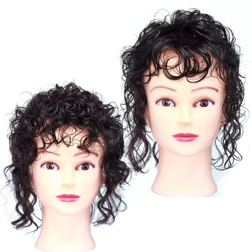 Miniatura 4 de Peluca de pelo humano para mujer con brazaletes ondulados y rizados, con clip en la corona, para cabello fino, Curly