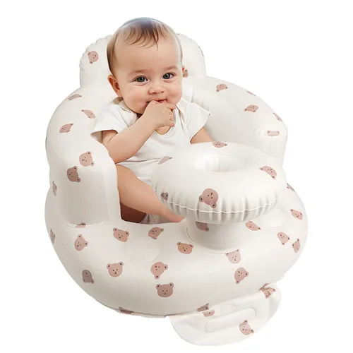 Miniatura 15 de EKEPE Asiento inflable para bebé con ventosas para bebés de 3 meses en adelante, asientos de piso para bebé para sentarse con bomba de aire