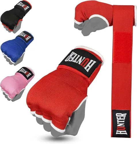 Miniatura 14 de HUNTER - Guantes interiores acolchados con gel y vendas de mano para boxeo, vendas elásticas de entrenamiento rápido para hombres y mujeres, Rosa