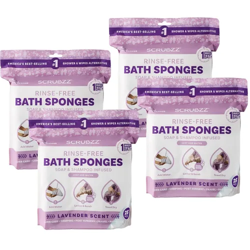 Miniatura 17 de Scrubzz Toallitas de baño desechables sin enjuague – Paquete de 25 – Toallitas de ducha todo en 1 de un solo uso, simplemente humedece, enjabona