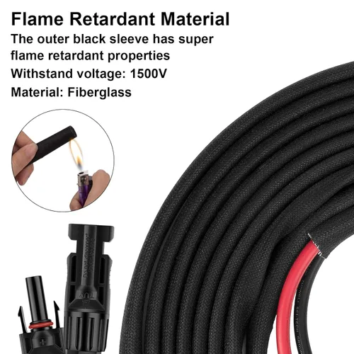 Miniatura 2 de Cable de extensión de panel solar de 30 pies 10 AWG con conectores hembra y macho, cable de extensión solar para paneles solares, controladores