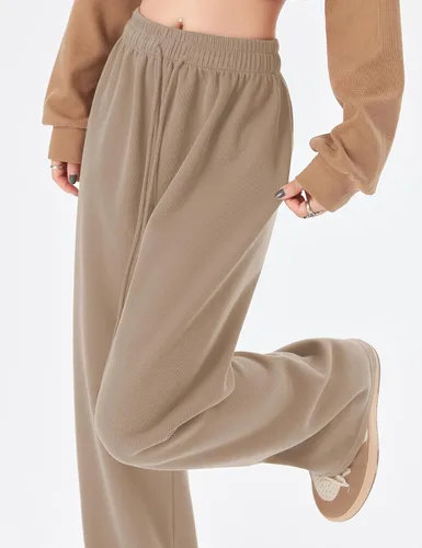 Miniatura 4 de Kiench Pantalones deportivos de pierna recta para adolescentes y niñas, cintura alta, con cordón