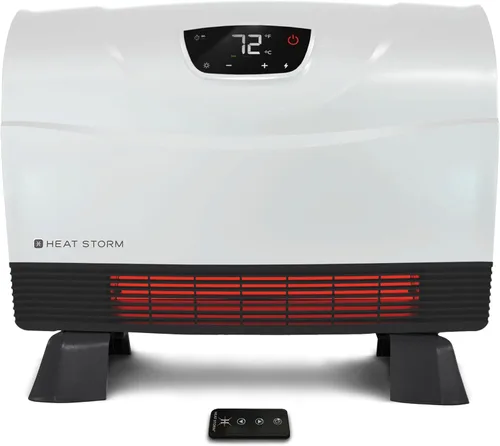 Calentador de Espacio Infrarrojo Heat Storm Phoenix con Patas Desmontables, Control Remoto, Eficiente Energéticamente-750-1500 Vatios, Blanco para
