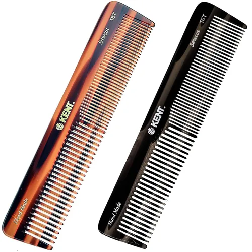 Miniatura 12 de Kent 16TG Peine de tocador para el cabello, doble diente, grafito fino/ancho para cabello, barba y bigote, peine de peluquería grueso/fino