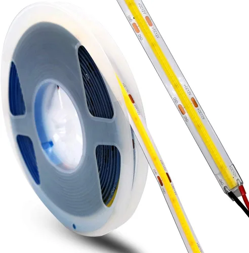 Miniatura 8 de Tira LED COB de 12 V CC de alta densidad flexible Ra90+ luces blancas cálidas 16.4 ft (luz cálida 3000 K, 320 LEDsm)