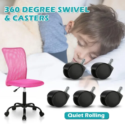 Miniatura 7 de Silla de oficina en casa, sillas de escritorio pequeñas, silla de costura, sin brazos, sillas de computadora con soporte lumbar, respaldo medio