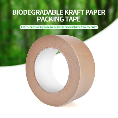 Miniatura 2 de TAPEBEAR Cinta de papel kraft ecológica, cinta de papel kraft biodegradable, cinta de embalaje writable reciclable, superficie sin revestimiento