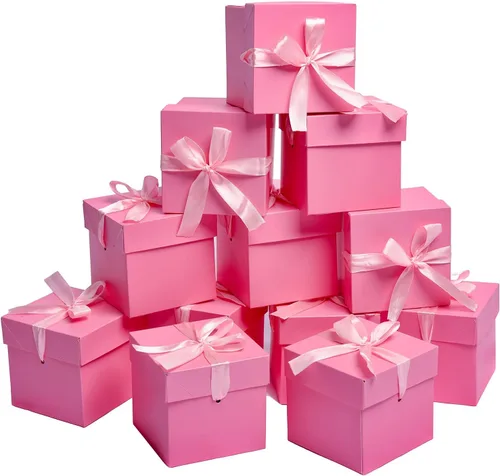 Miniatura 10 de 12 cajas de regalo de Navidad con tapas, cajas negras para cumpleaños, bodas, día de San Valentín, Navidad, aniversario (negro, 4 x 4 x 4 pulgadas)