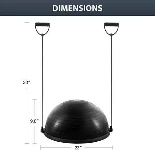 Miniatura 9 de ZELUS Entrenador de pelota de equilibrio con bandas de resistencia y bomba de pie, pelota de yoga inflable para entrenamientos de gimnasio en casa