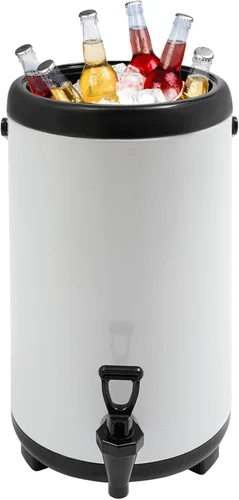 Miniatura 10 de Dispensador de bebidas con aislamiento de acero inoxidable, dispensador de bebidas calientes con grifo, dispensador térmico de bebidas frías