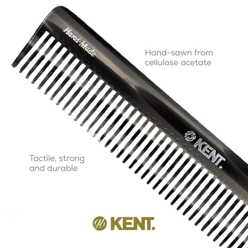 Miniatura 5 de Kent 92T - Peine desenredante de dientes anchos de grafito negro para cabello rizado, ondulado y grueso, ideal para usar en cabello mojado, suave