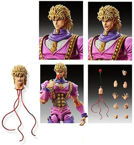 Miniatura 5 de QAHEART Figuras de Brando Kujo Jotaro/Joseph Joestar - Figura de anime, estatuas de acción ultra movibles, adornos Estrella Platino Púrpura