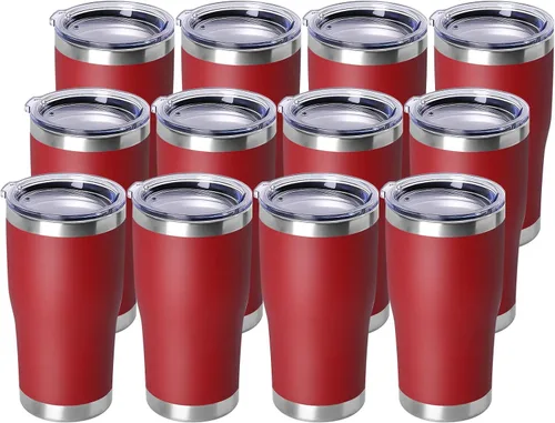 Miniatura 17 de DOMICARE vaso de doble pared con aislamiento al vacío, 20 onzas, con tapa, vaso de viaje de acero inoxidable, vaso de café con recubrimiento