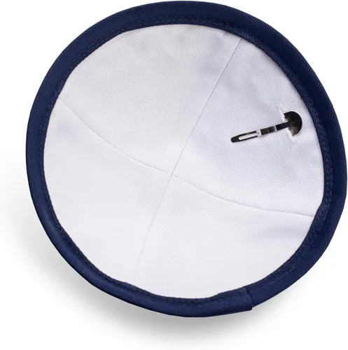 Miniatura 2 de Algodón Azul Marino Bordado Estrella De David Kippah Yarmulke Judío Yamaka Kippa Cap Judaica
