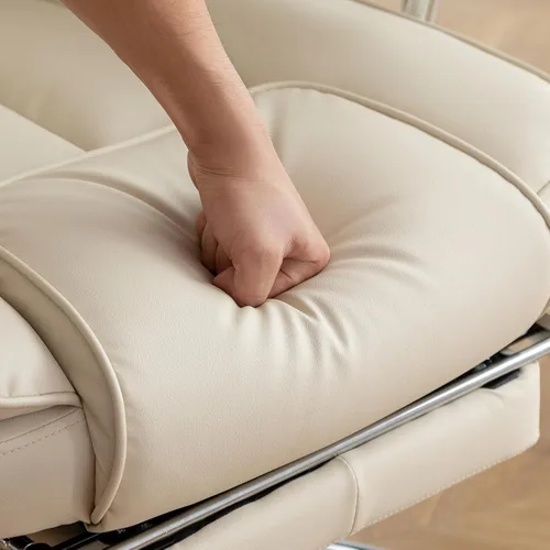 Miniatura 6 de Silla de oficina ejecutiva grande y alta, silla de escritorio giratoria de piel sintética con reposapiés, silla ergonómica de respaldo alto