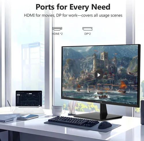 Miniatura 8 de Z-Edge U27P4K - Monitor de 27 pulgadas 4K IPS Ultra HD 3840x2160, tasa de refresco de 60Hz, monitor de PC para juegos, 100% sRGB, HDMI x 2 y DP x 2