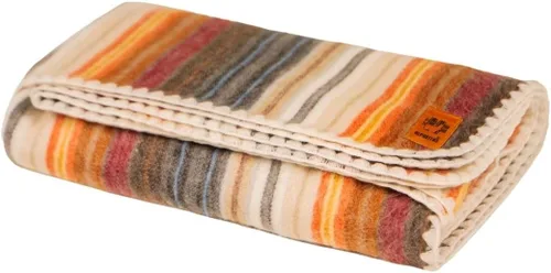 Manta de lana de alpaca - Tamaño individual para cama y manta cálida, ligera, para sofá o campamento - Exterior - 75 x 38 pulgadas (blanco y marrón)
