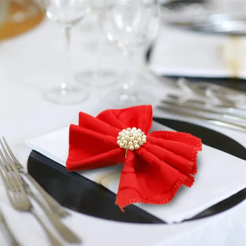 Miniatura 4 de Hotop 12 servilleteros dorados, perlas y flores, con diamantes de imitación, soportes redondos brillantes para bodas, fiestas, cenas, banquetes