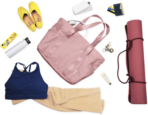 Miniatura 7 de BAGSMART Bolso de mano grande para mujer, bolso de hombro con asa superior con hebilla para esterilla de yoga para gimnasio, trabajo, escuela