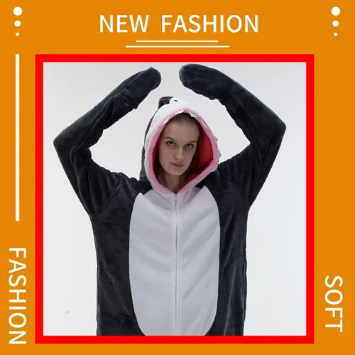 Miniatura 5 de COSUSKET Pijama unisex para adultos, pijama de franela para cosplay, disfraz de Halloween de una pieza, ropa de dormir para el hogar