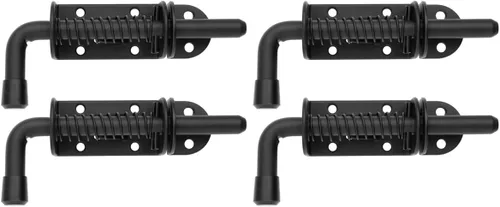 Miniatura 11 de JQK pasador de pestillo con resorte, perno de barril de acero inoxidable 304 engrosado de 2 mm para cerradura de puerta, acabado cepillado de 5 Negro