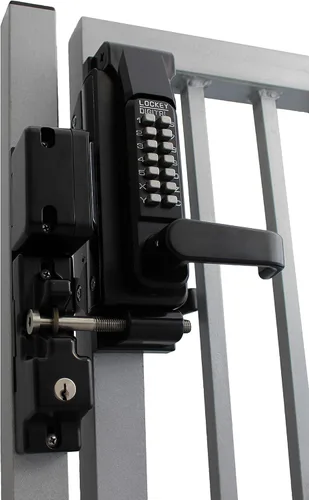 Lockey USA Sumo GL2 - Cerradura de puerta de palanca mecánica de doble combinación de montaje en superficie, color negro azabache CC (GL2JBMGDC),