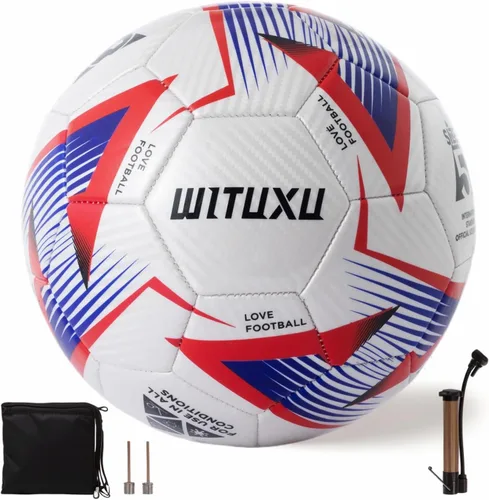 Balón de fútbol tamaño 5 con bomba y aguja, fútbol profesional oficial para entrenamiento y juegos, desinflado para facilitar el inflado, regalo
