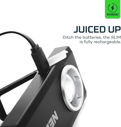 Miniatura 4 de NEBO Linterna de bolsillo SLIM 500 lúmenes, mini luz de trabajo EDC recargable, base magnética y brillo regulable, duradera y resistente al agua