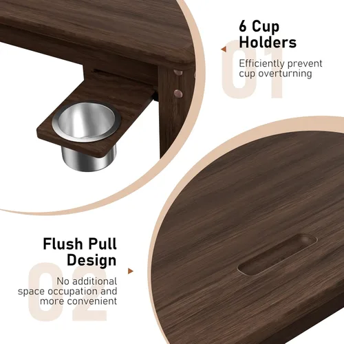 Miniatura 7 de Yardenaler Mesa de Juegos de Mesa de Madera Maciza, Mesa de Juegos y Comedor con Gran Espacio de Juego de 58" x 33" y Superficie Extraíble, Para 4 a