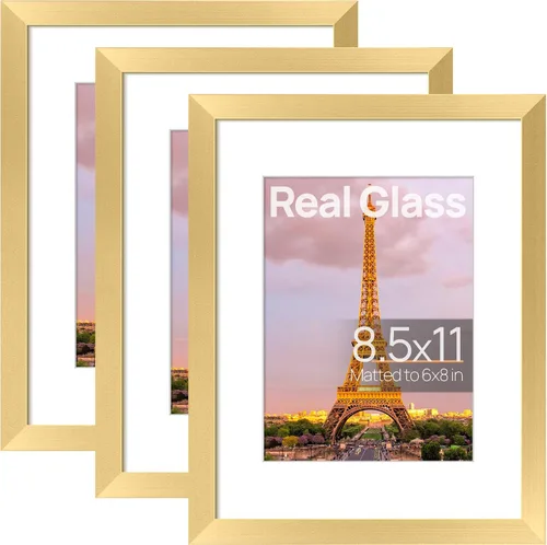 Miniatura 16 de upsimples Juego de 3 marcos de fotos de 5 x 7 pulgadas, hechos de cristal de alta definición para 4 x 6 con alfombrilla o 5 x 7 sin alfombrilla