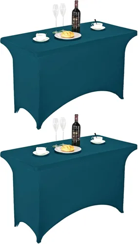 Miniatura 117 de FORLIFE - Funda de mesa de elastano, mantel ajustado de 4 pies para mesas rectangulares, funda elástica para patio, universal para bodas, banquetes