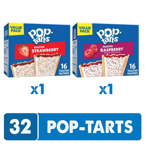 Miniatura 4 de Pop-Tarts - Tostadas, alimentos para el desayuno, bocadillos para niños, paquete de valor, paquete de variedad (32 Pop-Tarts)