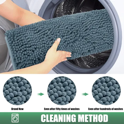Miniatura 8 de IM HOME Felpudo absorbente de chenilla para exterior de 36" x 24", tapetes lavables para perros antideslizantes para interior, tapete para perros