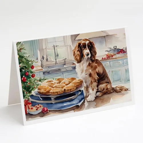 Miniatura 70 de Caroline's Treasures DAC3884GCA7P Paquete de 8 tarjetas en blanco de Navidad con galletas de husky siberiano Tarjetas de felicitación con sobres