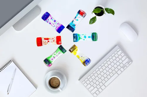 Miniatura 4 de Temporizador de movimiento líquido para adultos, paquete de 5 juguetes sensoriales de escritorio para relajación, alivio del estrés y alivio
