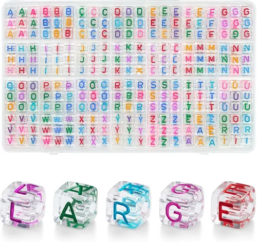 Miniatura 24 de 26 Pcs Chunky Amber Letter Beads, 20mm Jumbo 3D Acrylic Letter Beads, Big Letter Beads for Bracelets, Necklaces, Bagcharms, Shoelaces, Keychains
