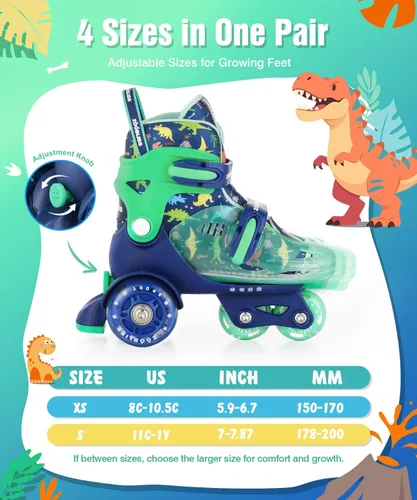 Miniatura 6 de Patines de Ruedas para Niños Principiantes - ZOOBLISS Patines de Ruedas para Niños Pequeños para Niños y Niñas de 3 a 7 Años con Ruedas que se Azul