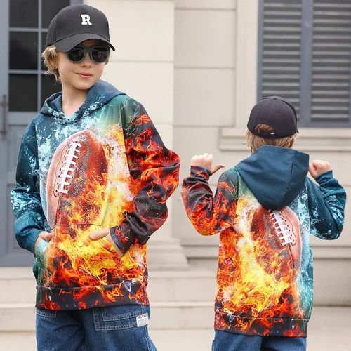 Miniatura 2 de AIDEAONE - Sudadera con capucha para niños y niñas de 6 a 16 años con estampado 3D y bolsillo, estilo casual