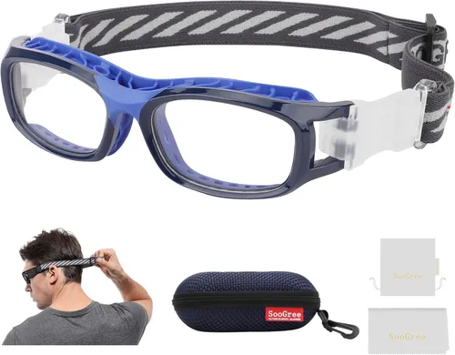 Miniatura 10 de SooGree Gafas deportivas para niños, gafas protectoras, gafas de seguridad ocular, reemplazables a lentes graduadas de 8 a 16 años Marco negro rojo