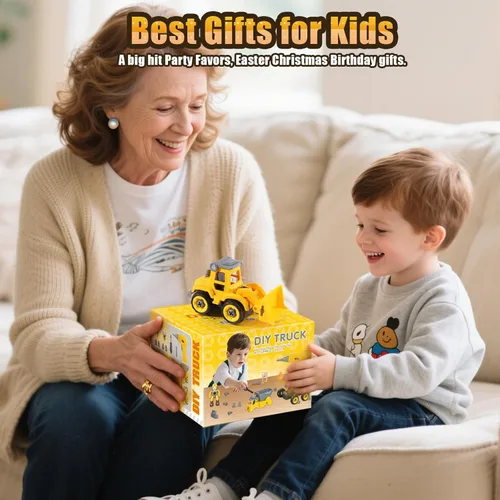 Miniatura 8 de LUDILO Juguetes para niños pequeños de 3 a 5 años: Mini ensamblaje DIY STEM juguetes educativos de construcción de camiones de juguete con taladro
