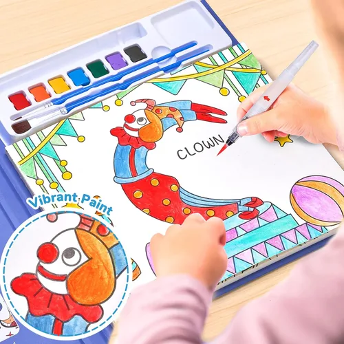 Miniatura 7 de JoyCat Libros de pintura con agua para colorear para niños pequeños, juegos de pintura de acuarela para niños de 3 a 5 años, 4 a 8 años, actividades